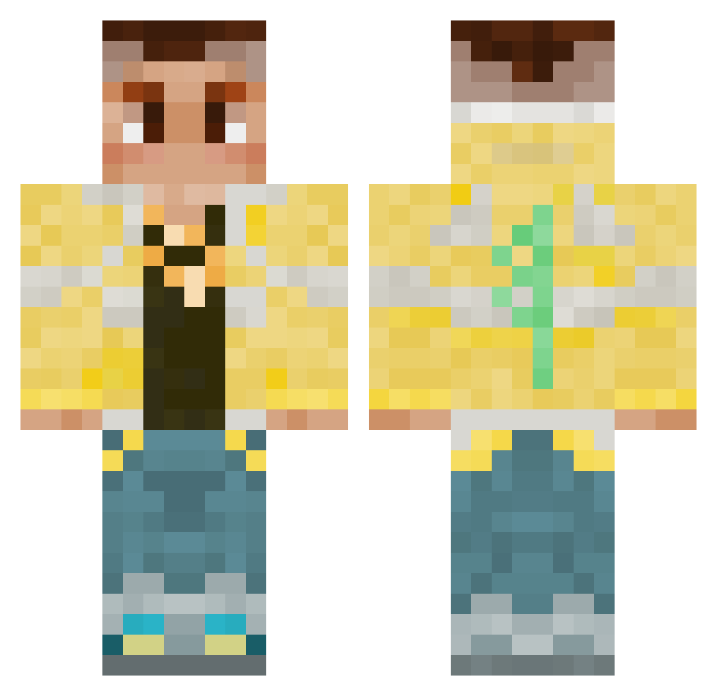 Sanguophage Minecraft skin, front and back view