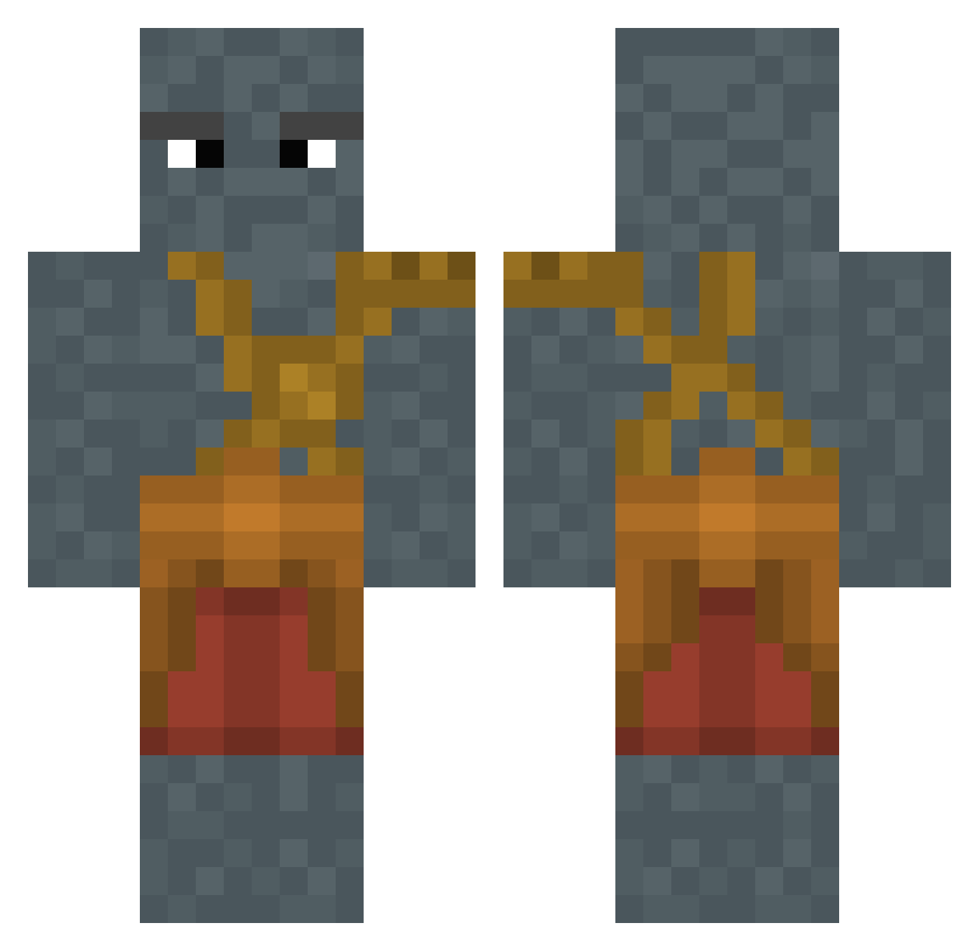 BreitMC Minecraft skin, front and back view