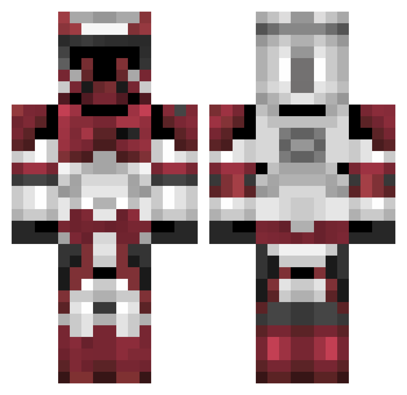 LeHangman Minecraft skin, front and back view