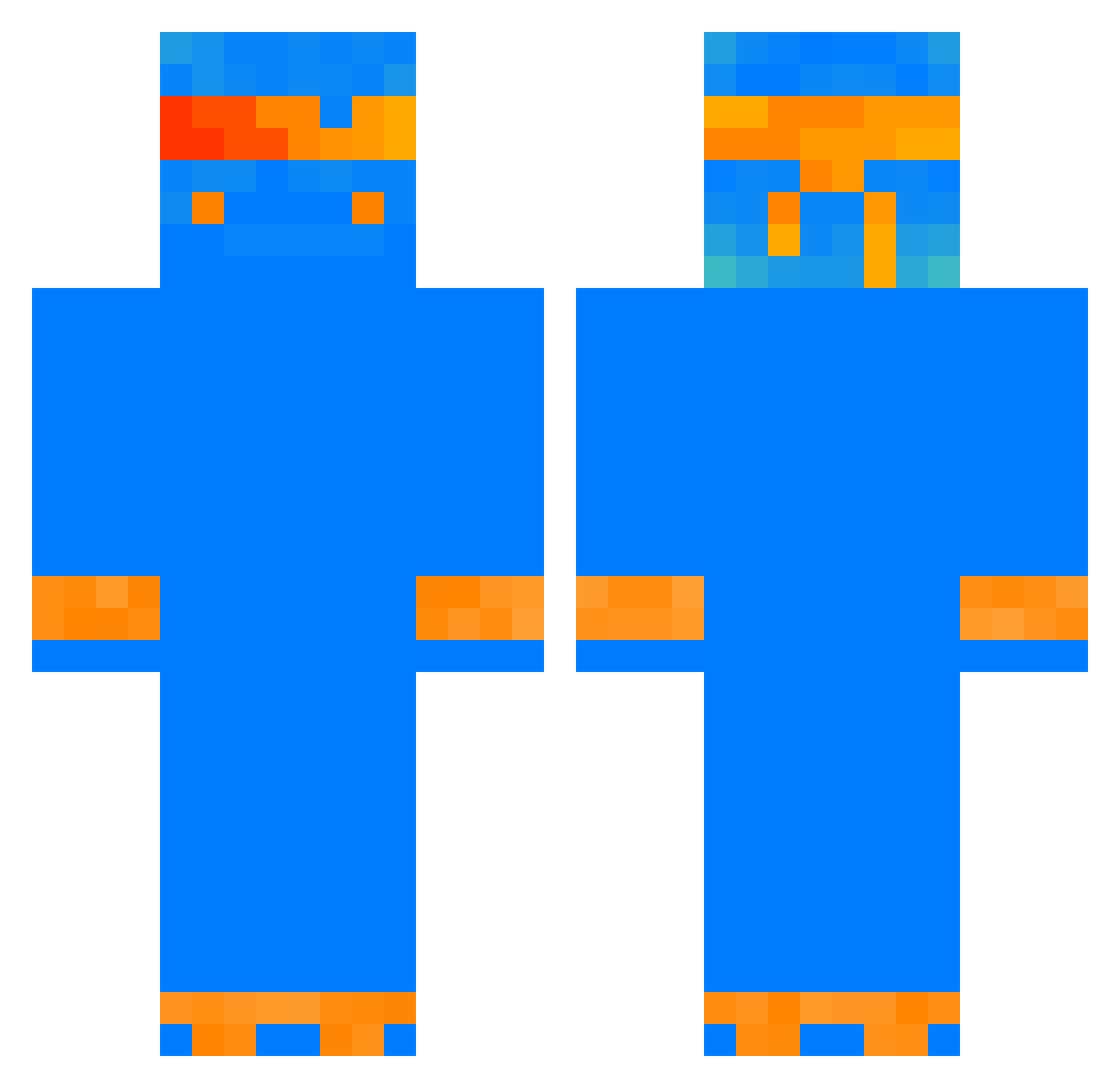 MacVapor Minecraft skin, front and back view