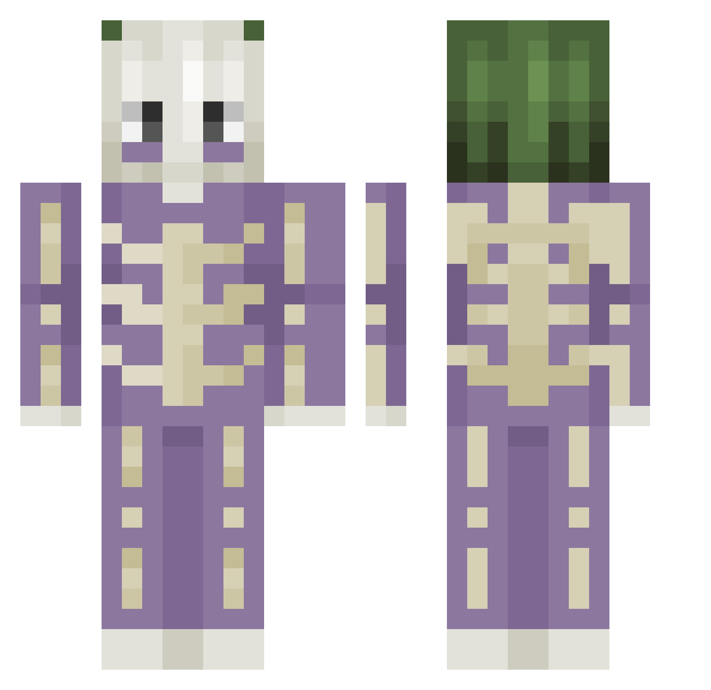 Zero08 Minecraft skin, front and back view