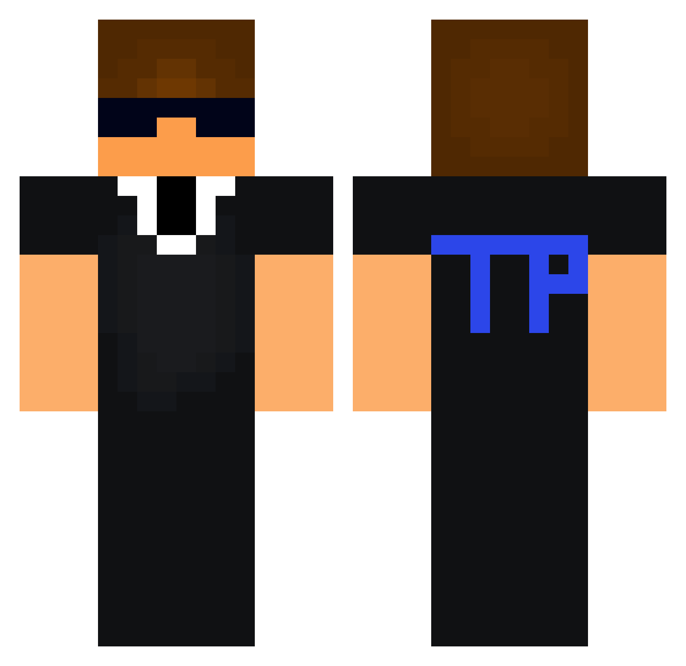 yessed Minecraft skin, front and back view