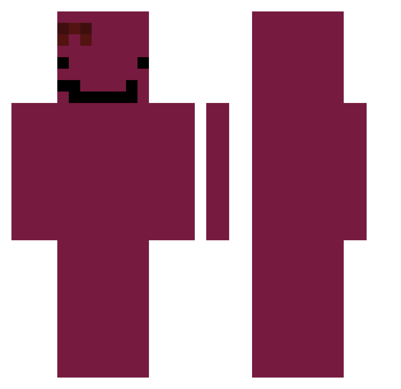 sniffphony Minecraft skin, front and back view