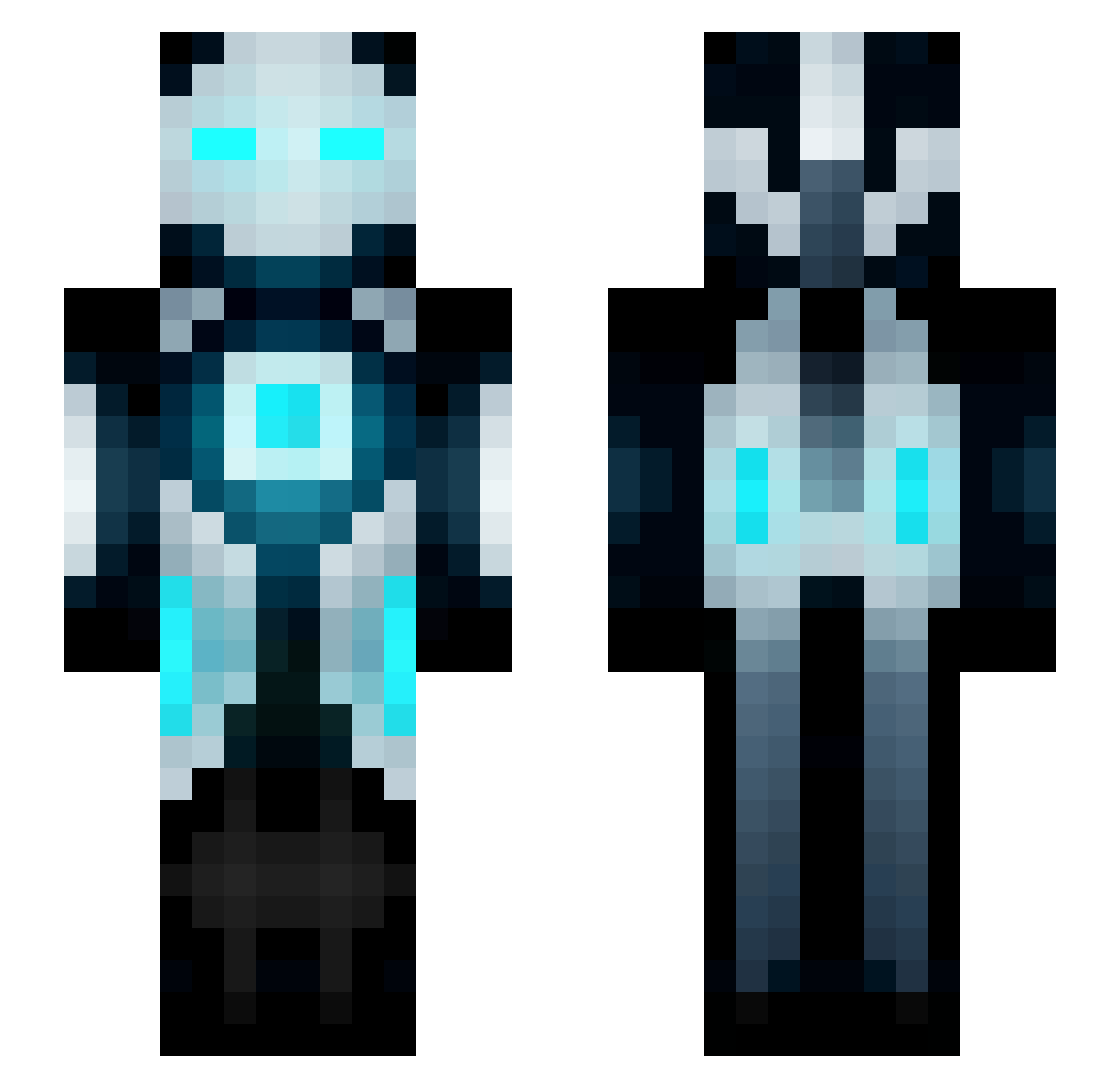 kanqueror200 Minecraft skin, front and back view