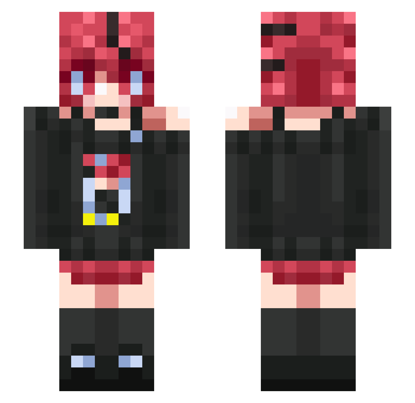 Suchlike Minecraft skin, front and back view