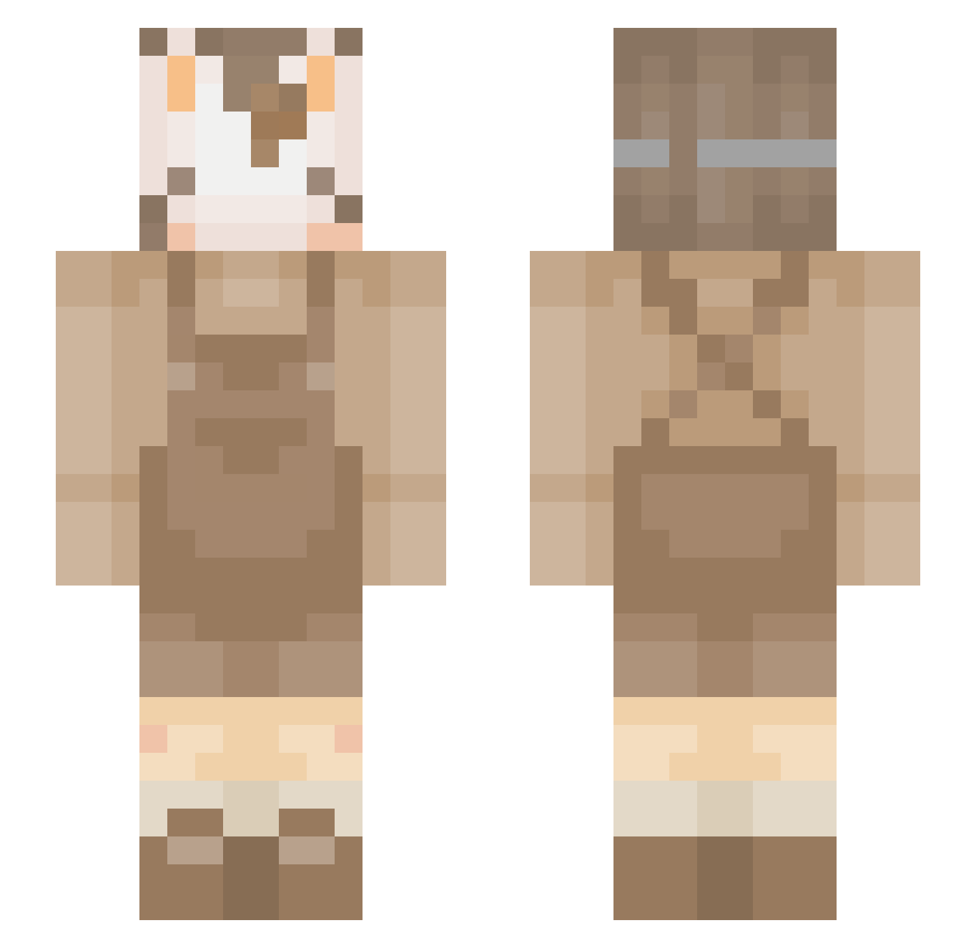 Lighane Minecraft skin, front and back view