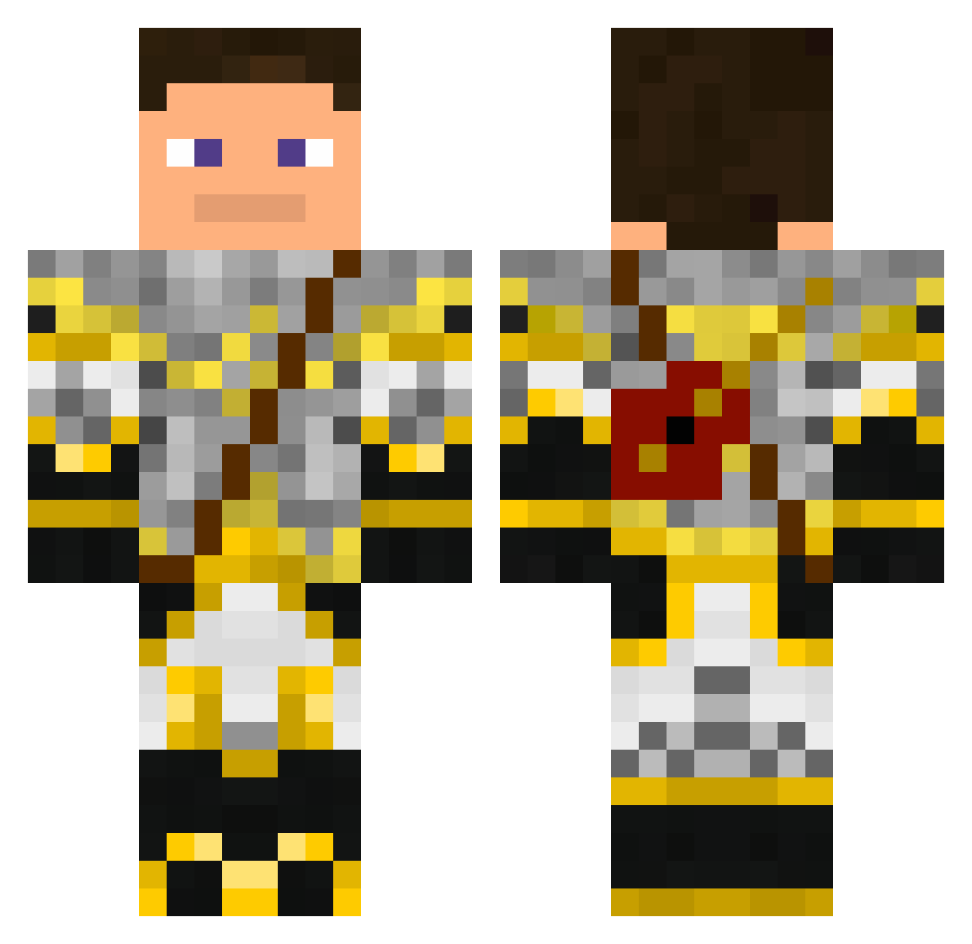 Centinel Minecraft skin, front and back view