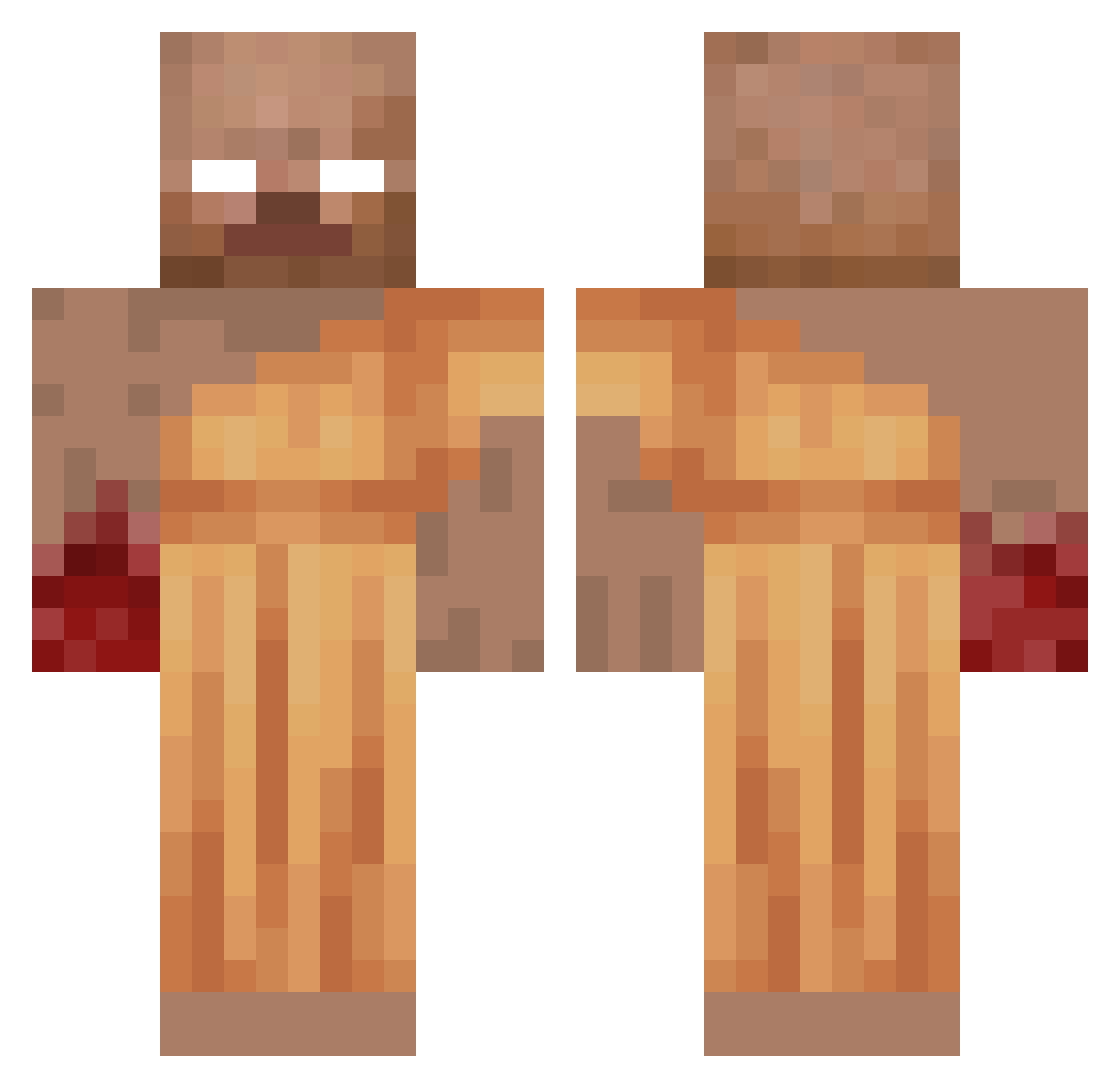 Castrati Minecraft skin, front and back view
