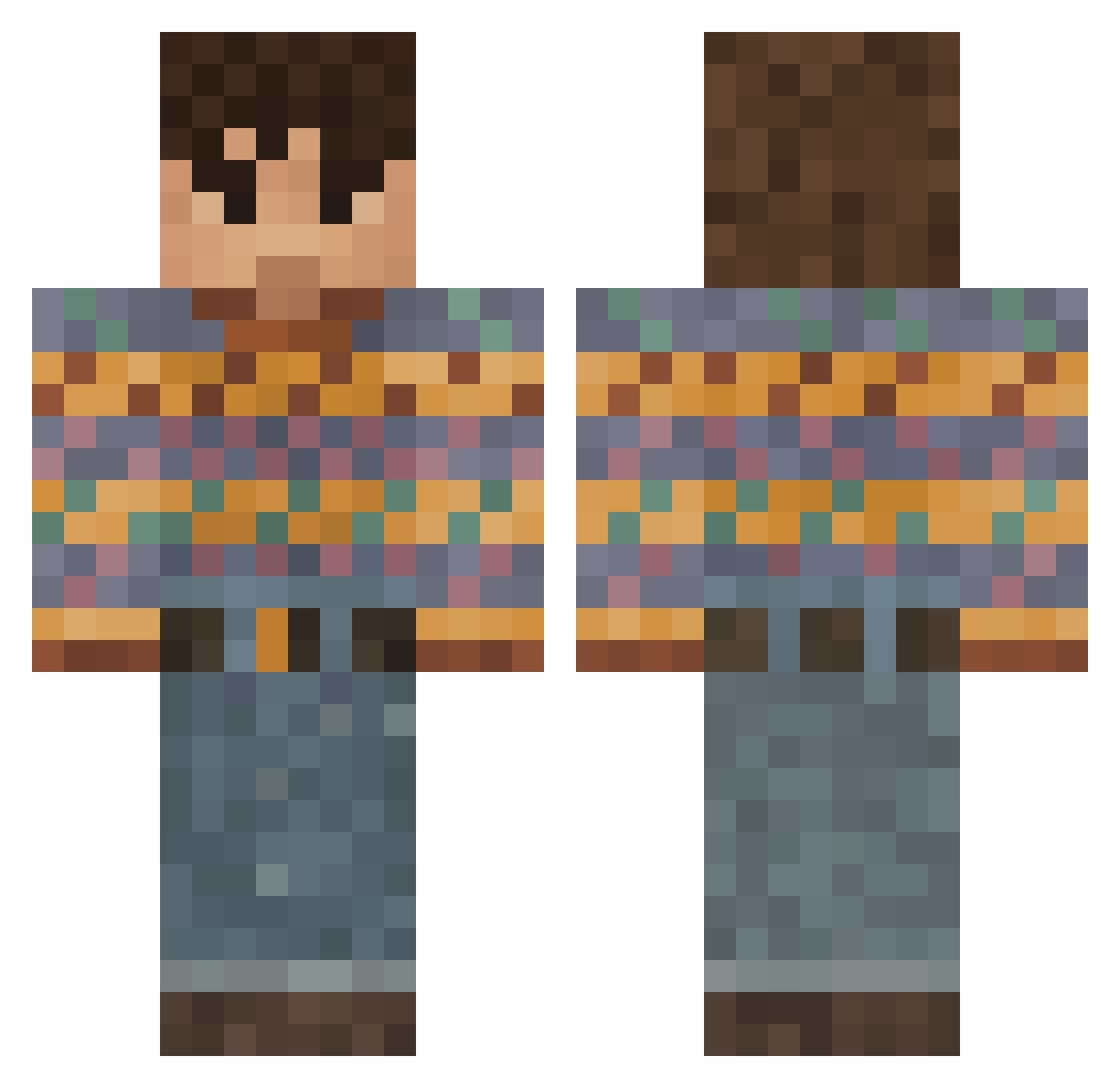 The_Artichoke Minecraft skin, front and back view