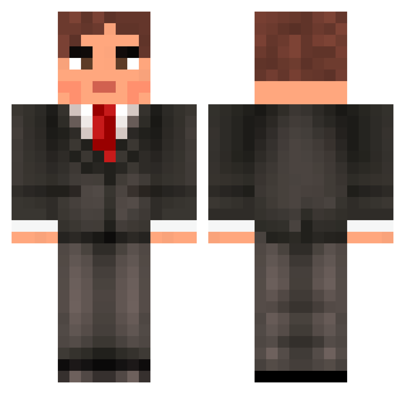 Macinburg Minecraft skin, front and back view