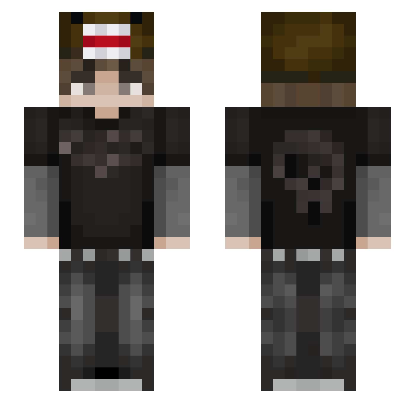 iicurb Minecraft skin, front and back view