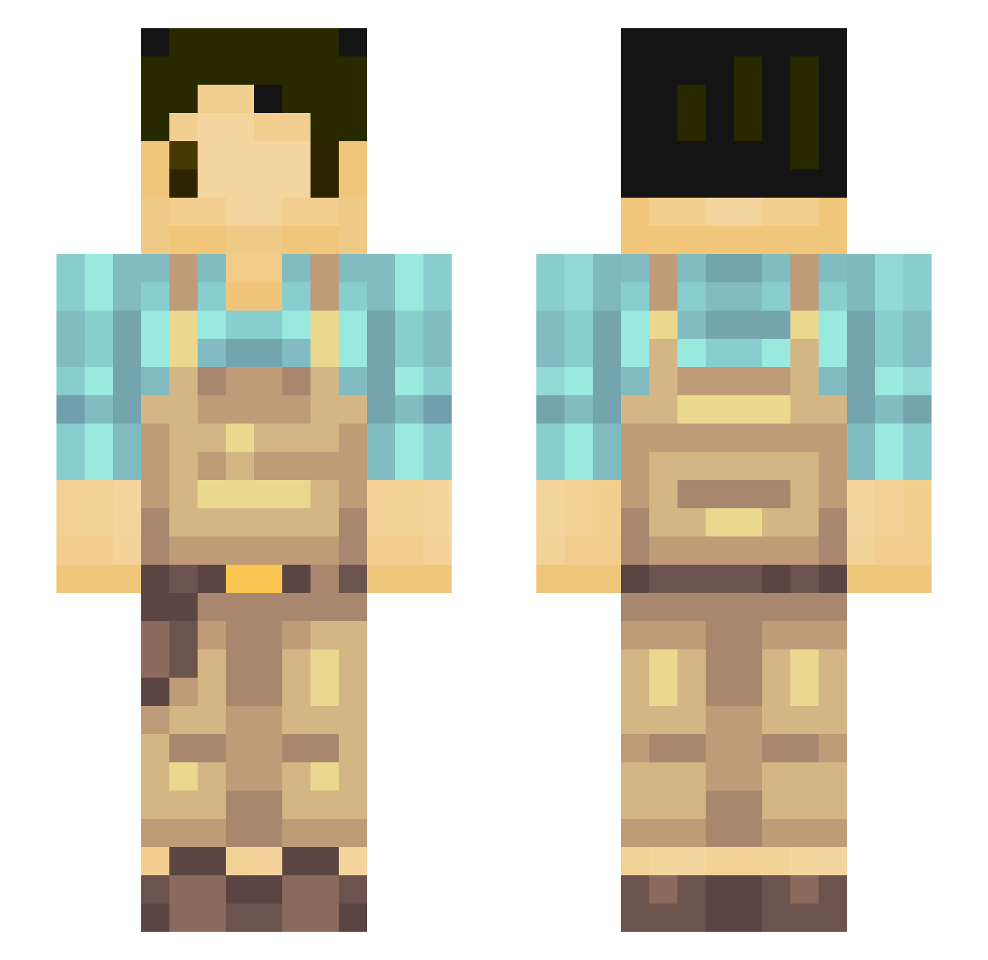 Woophie Minecraft skin, front and back view