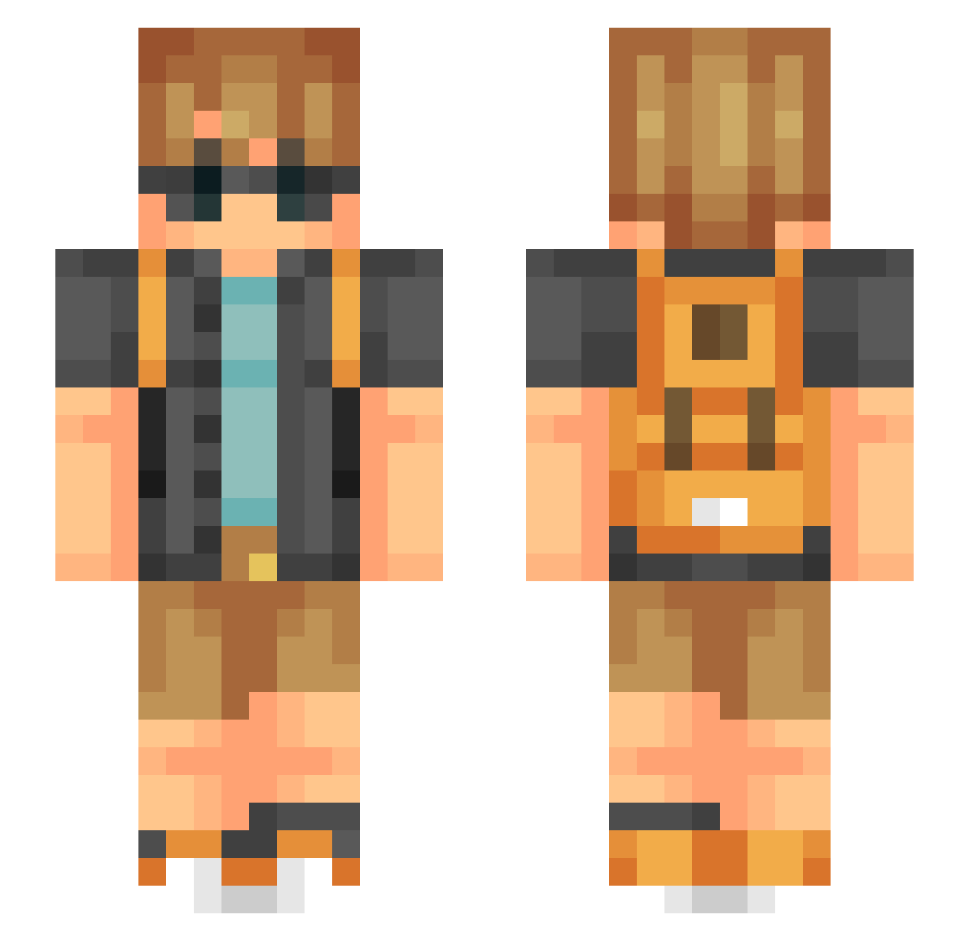 hamskurzamum Minecraft skin, front and back view