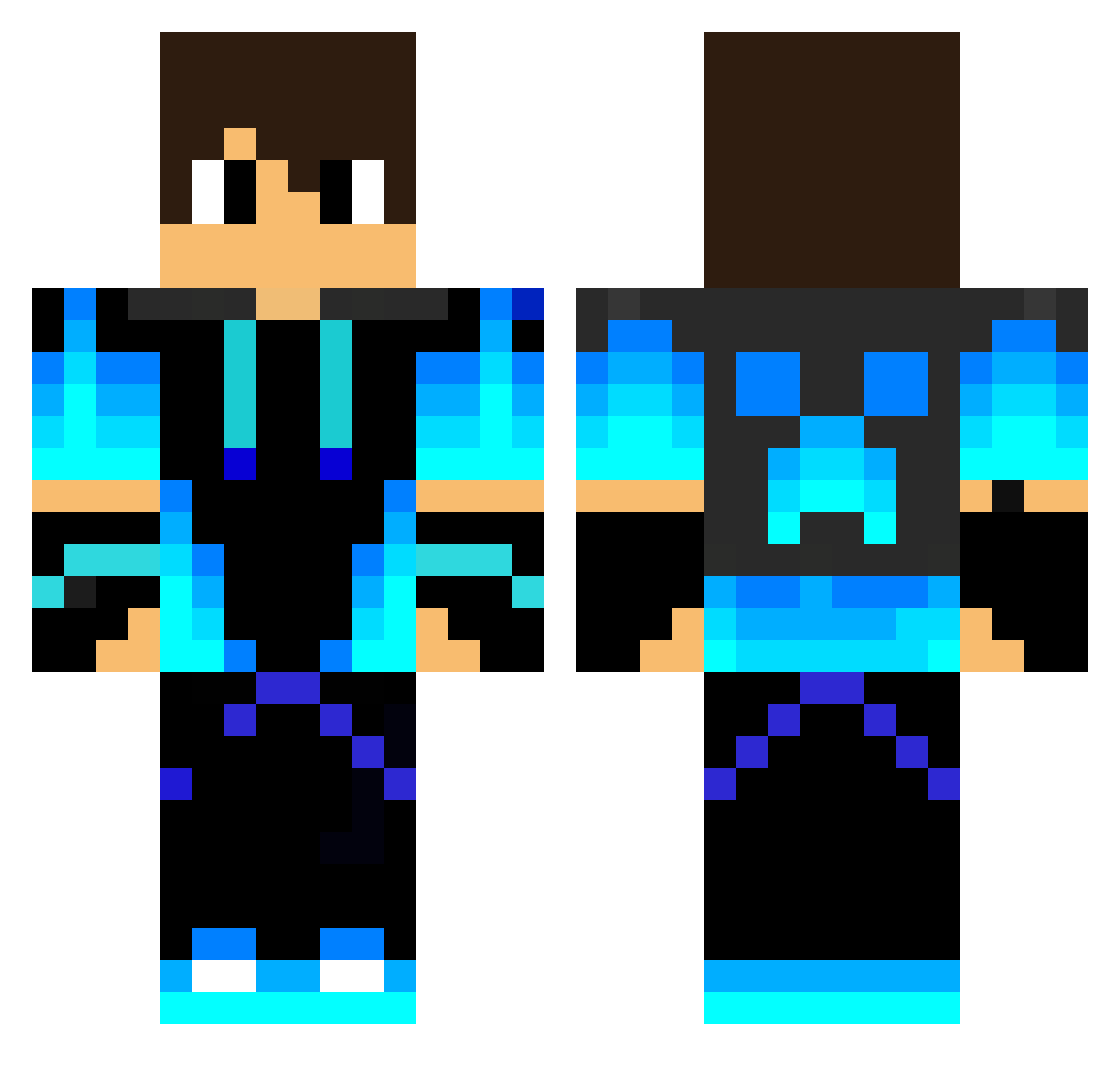 Threed0n Minecraft skin, front and back view