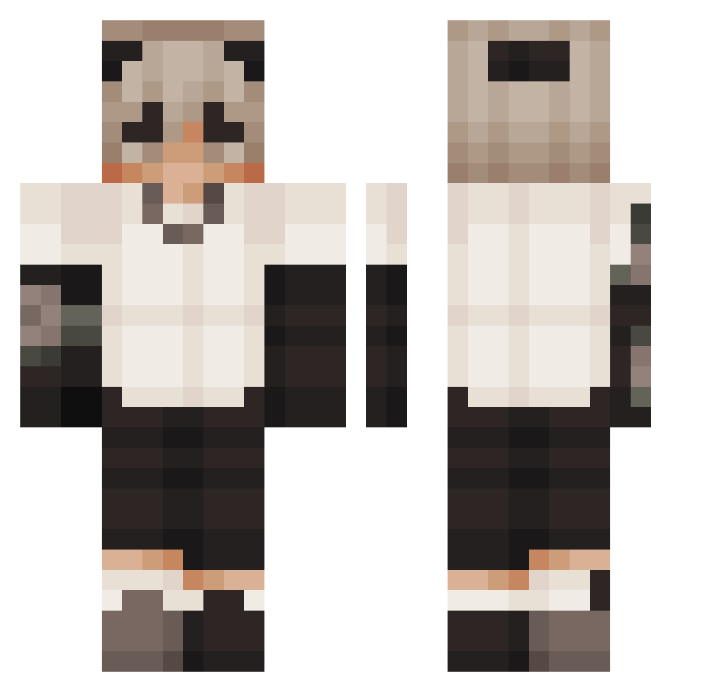 Andrzej67 Minecraft skin, front and back view