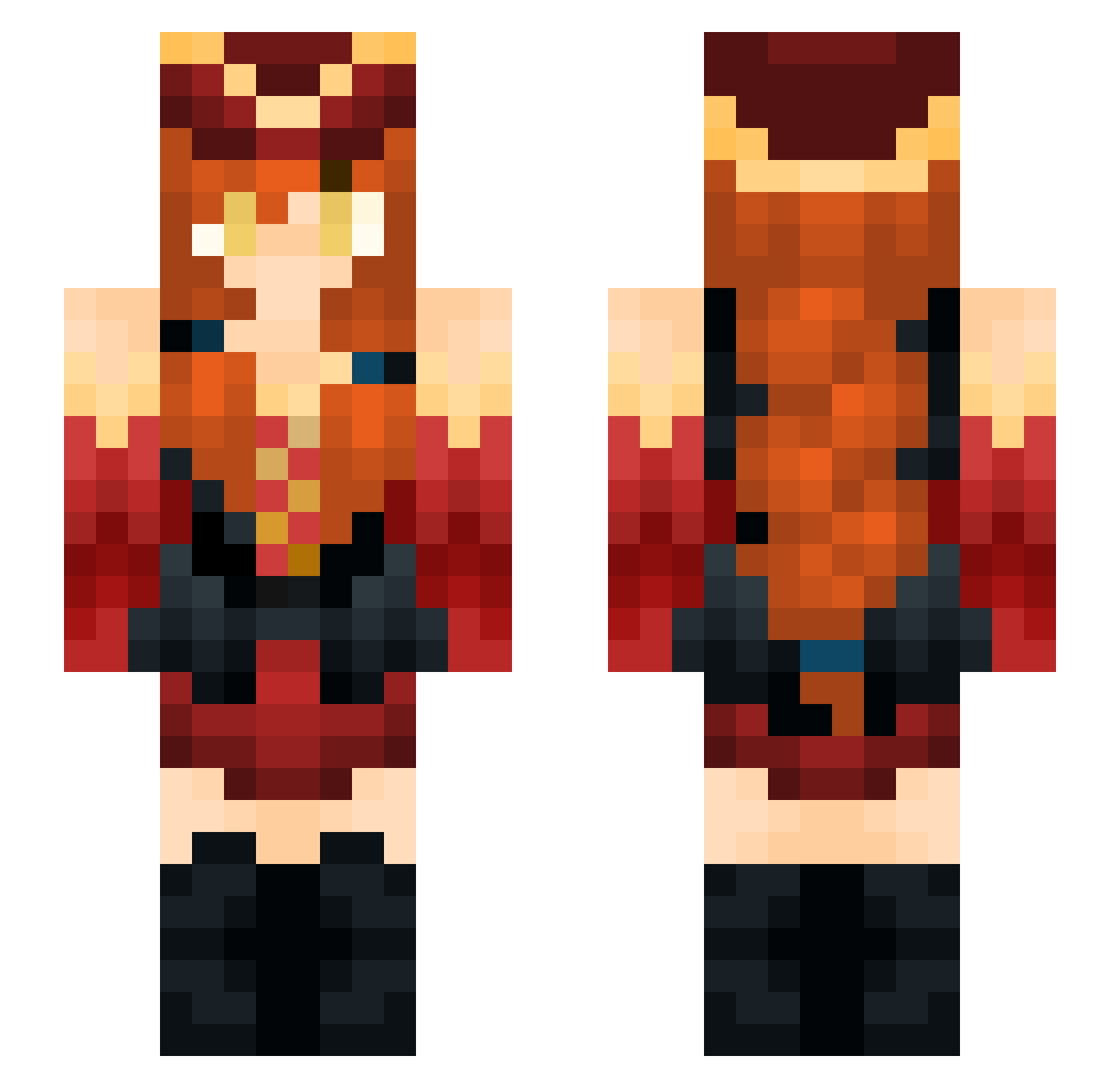 itsallpointless Minecraft skin, front and back view