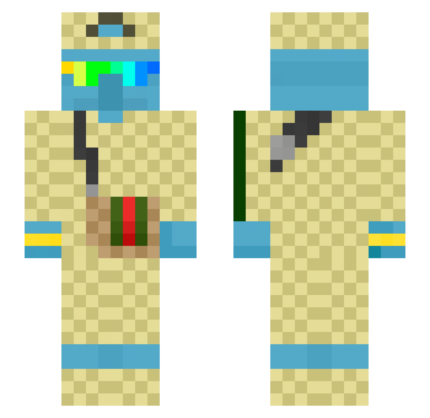 zAim_16 Minecraft skin, front and back view