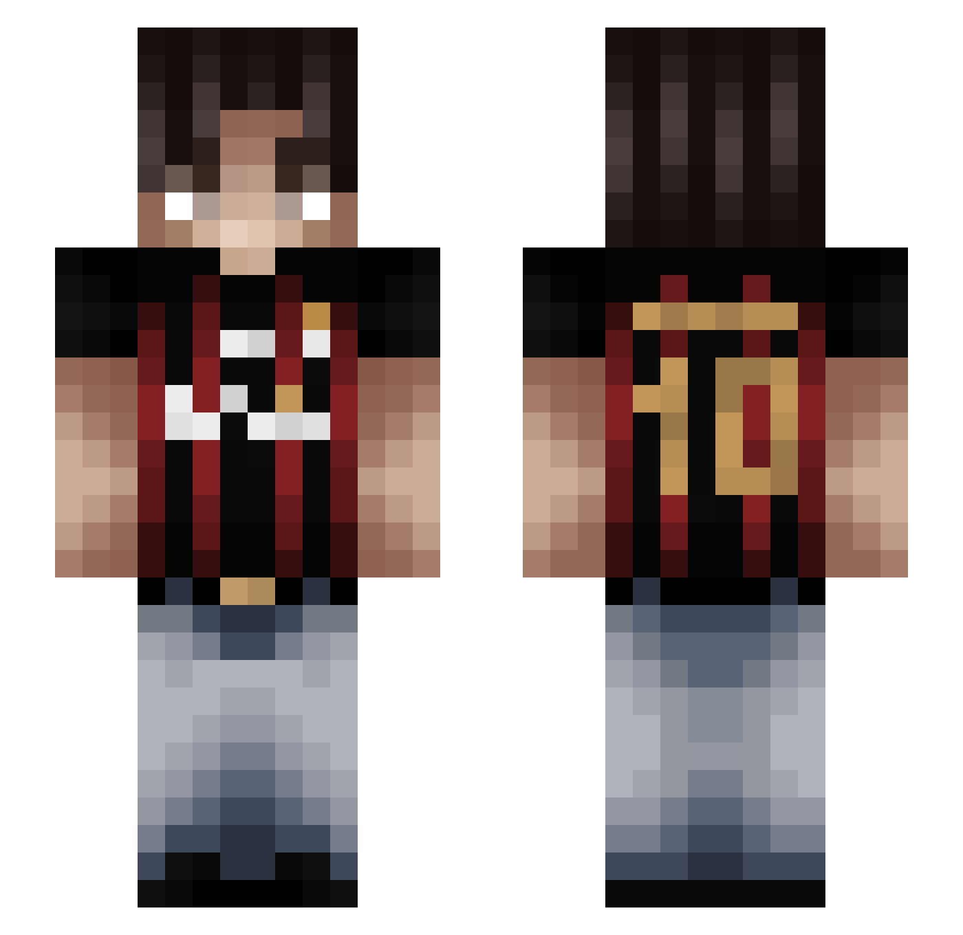 yoraii1 Minecraft skin, front and back view