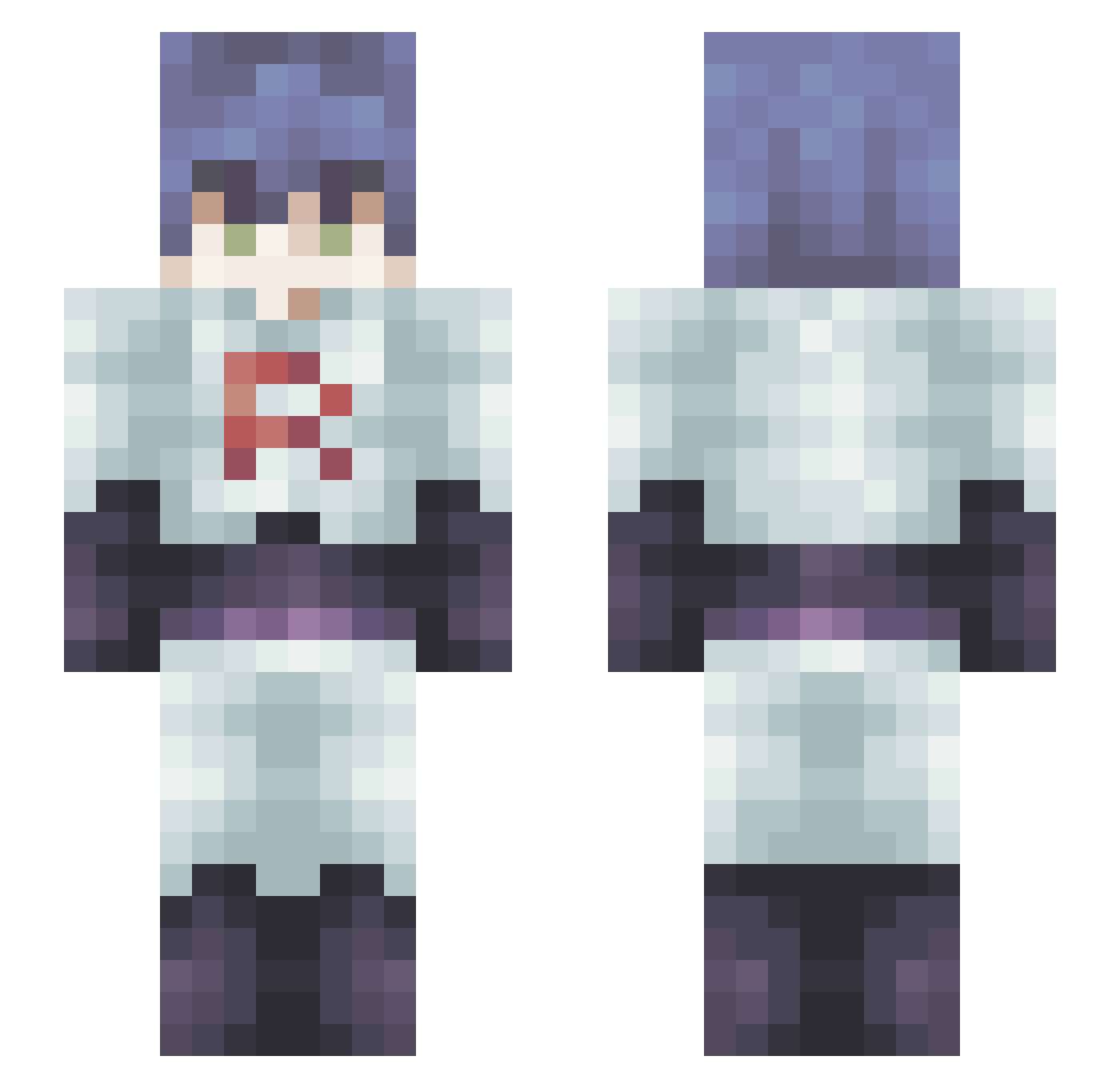DaProduca Minecraft skin, front and back view