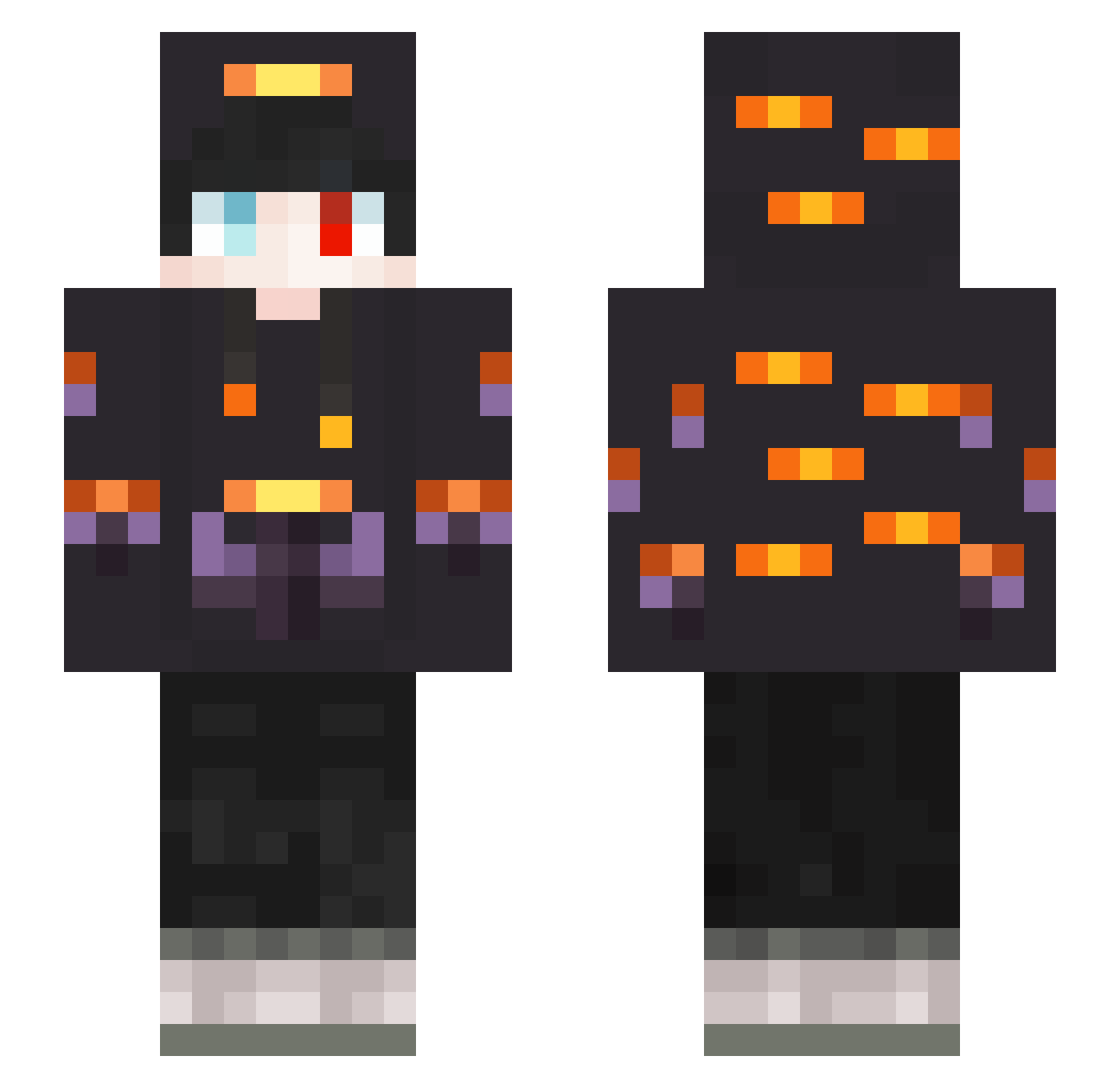 Abyssinian Minecraft skin, front and back view