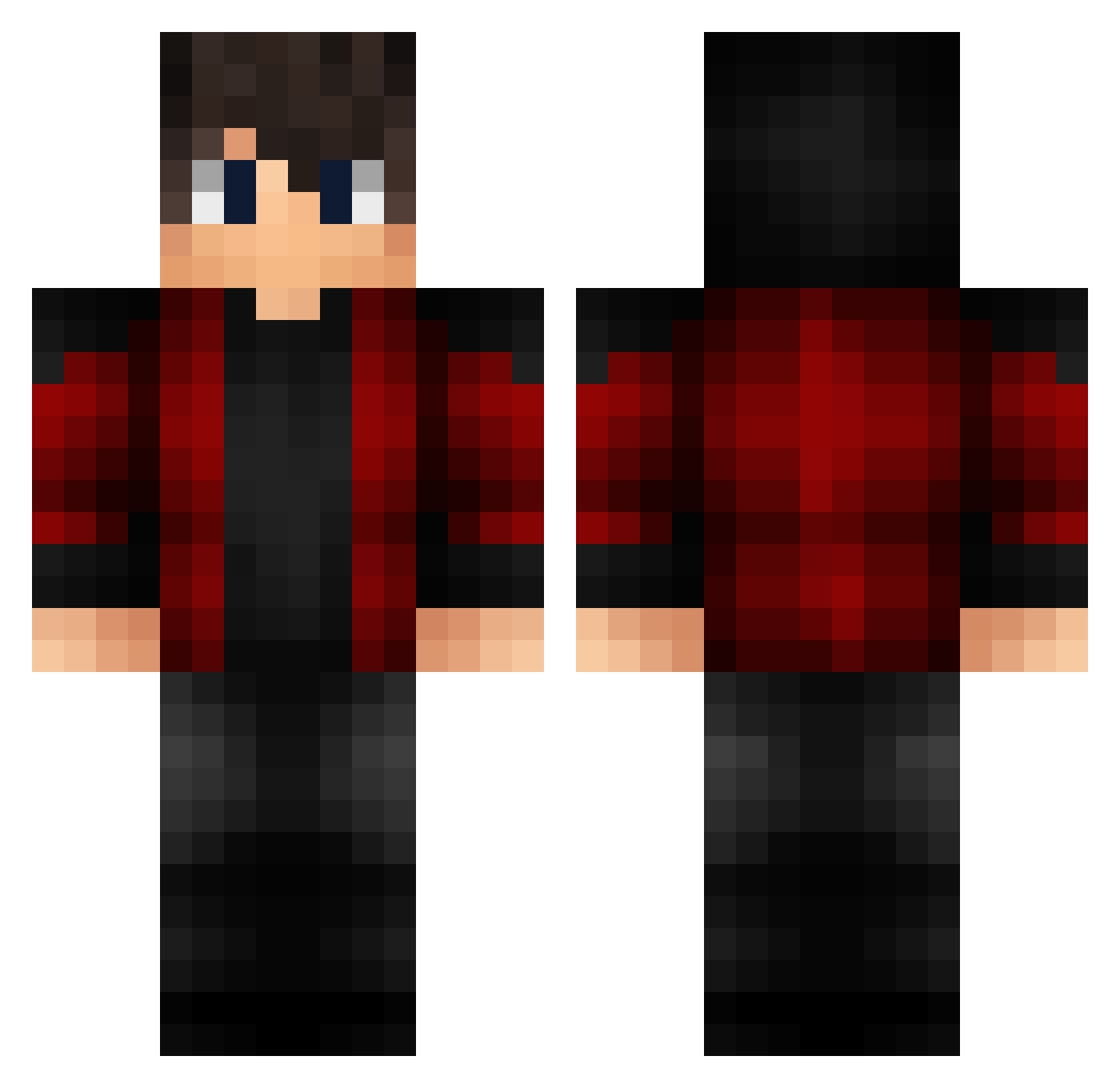 TheRealDame Minecraft skin, front and back view