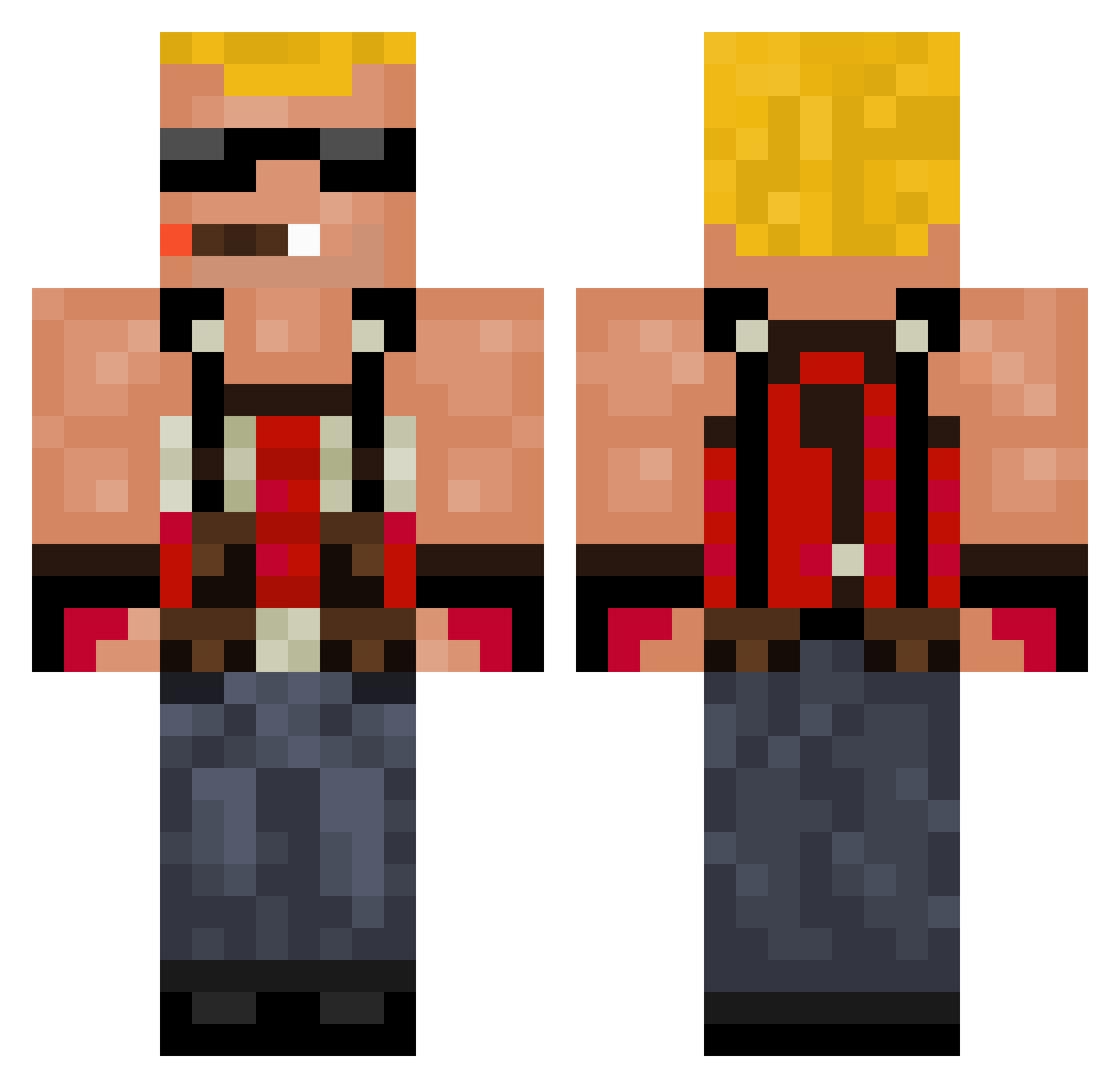 Teuch Minecraft skin, front and back view