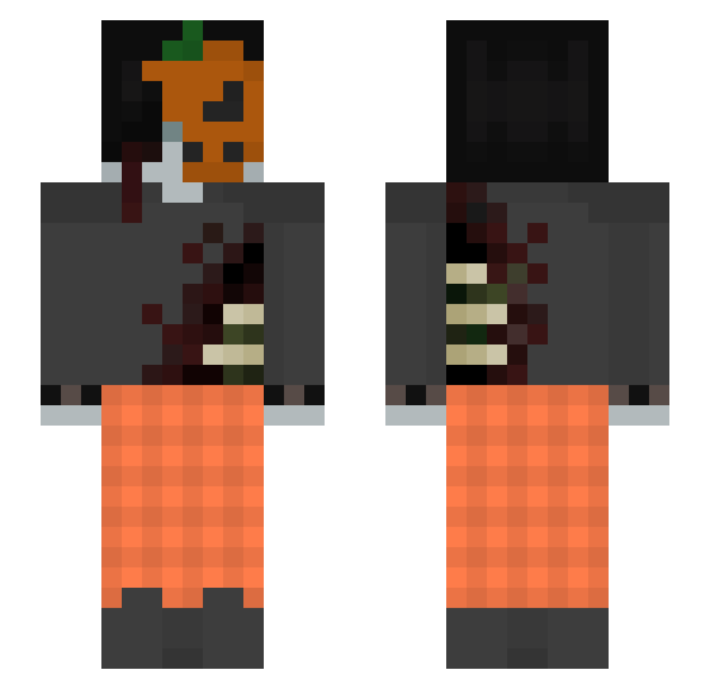 ZnotFredz Minecraft skin, front and back view