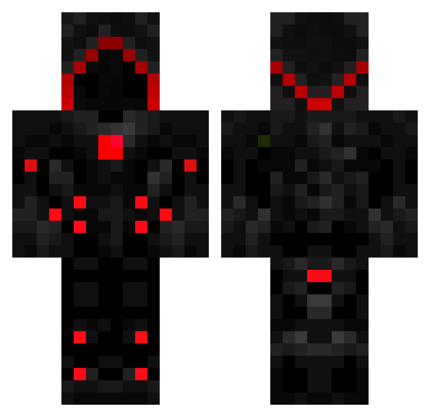 RoiDragonFeu Minecraft skin, front and back view