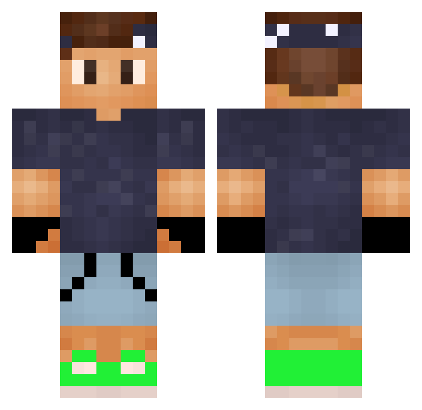 Itz4Wildz Minecraft skin, front and back view