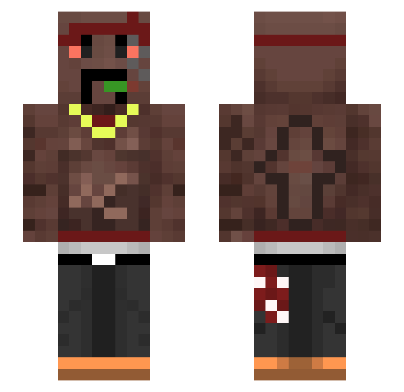 FinnyFlash Minecraft skin, front and back view