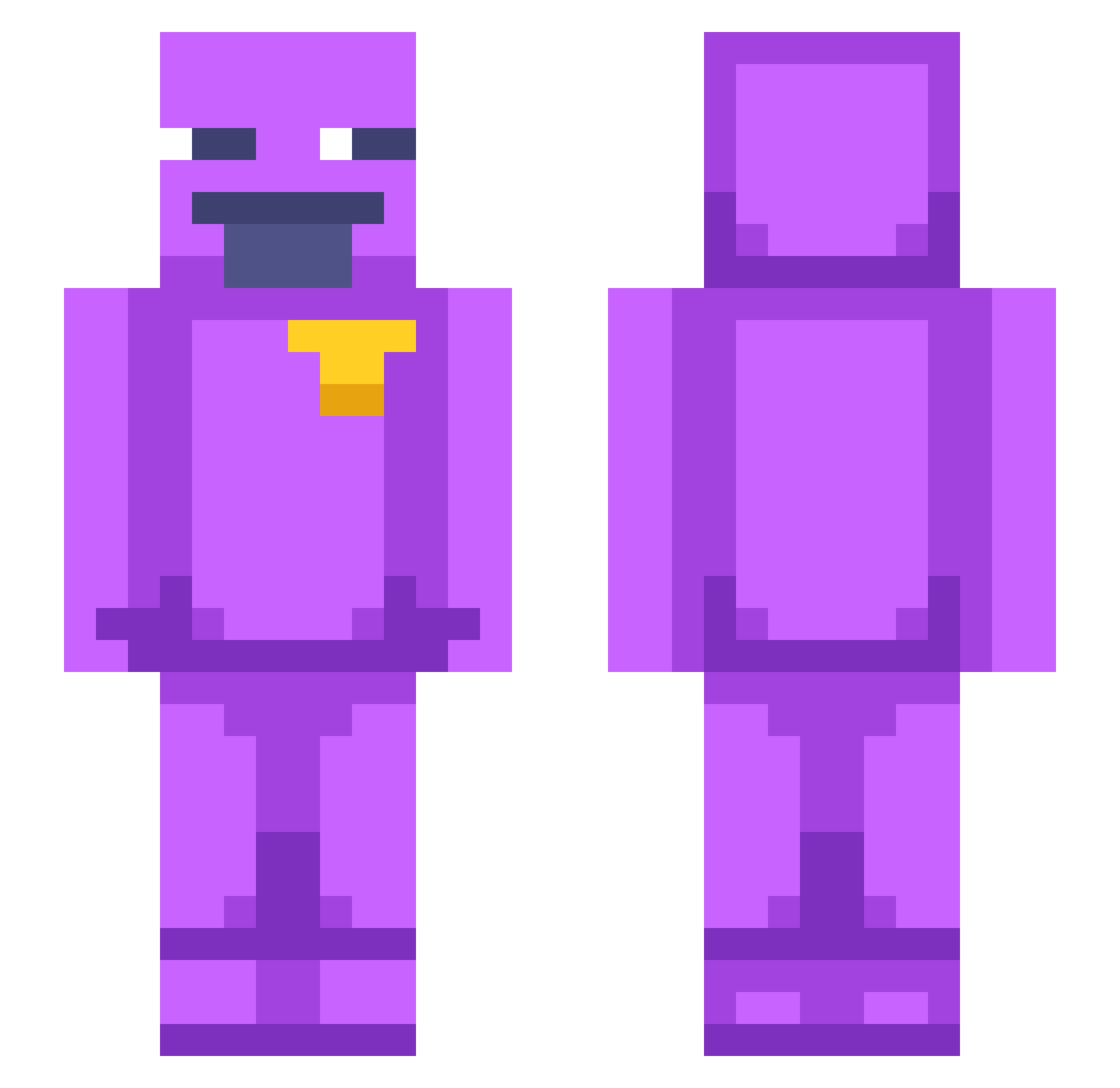 Rianloop Minecraft skin, front and back view