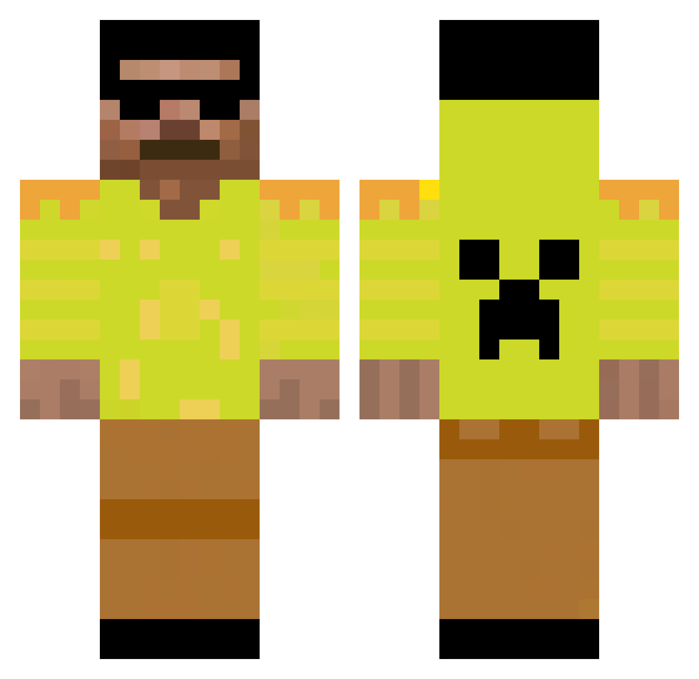 XFadel10X Minecraft skin, front and back view