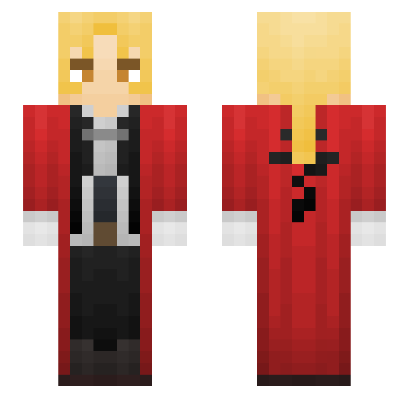 MrYaaz Minecraft skin, front and back view