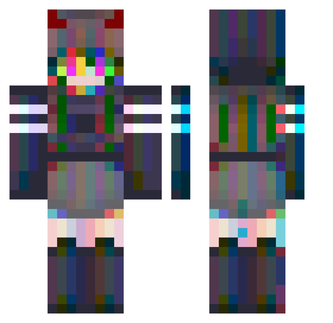 _Kokoronashi_ Minecraft skin, front and back view