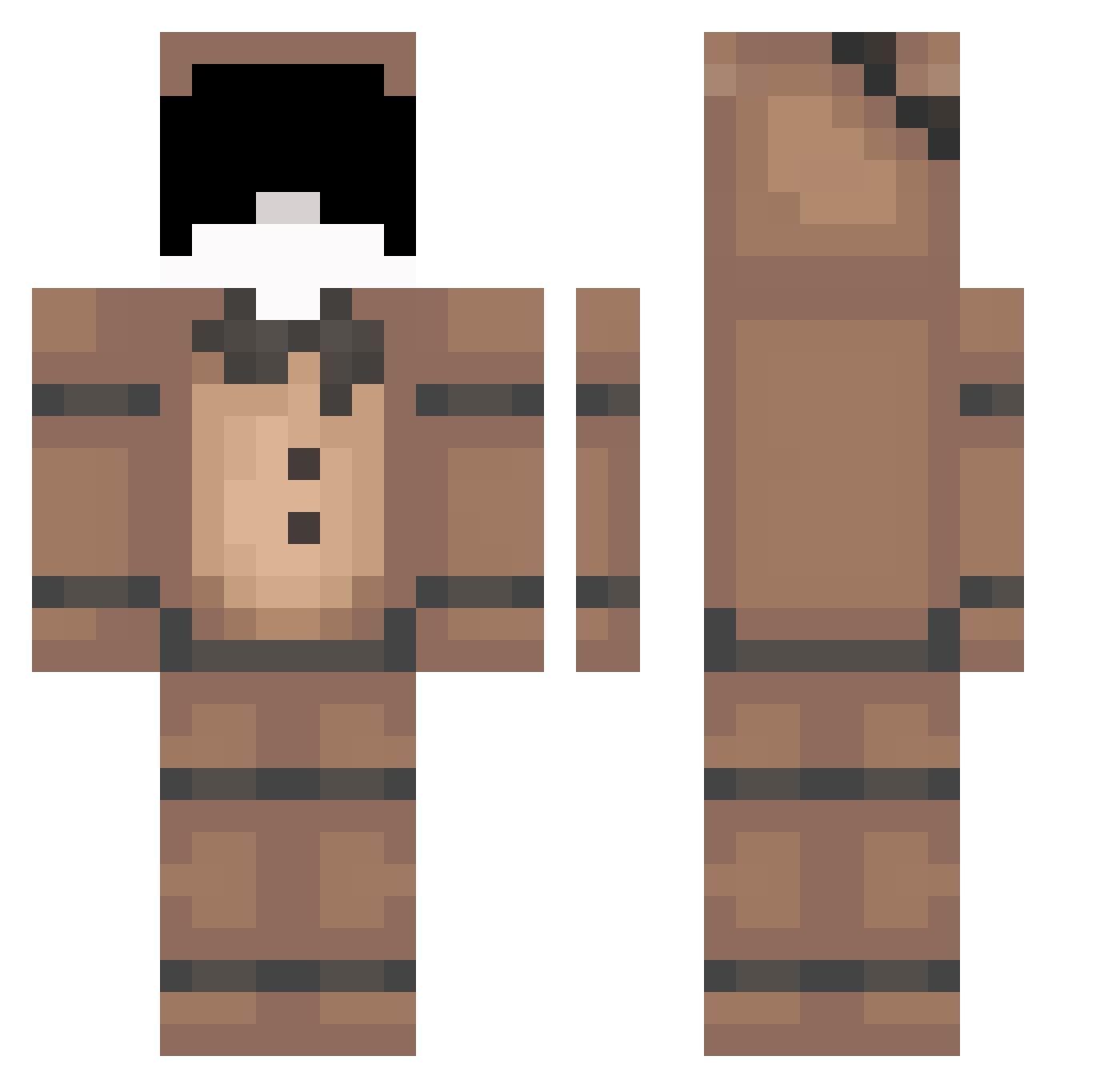 SoujaGirl Minecraft skin, front and back view