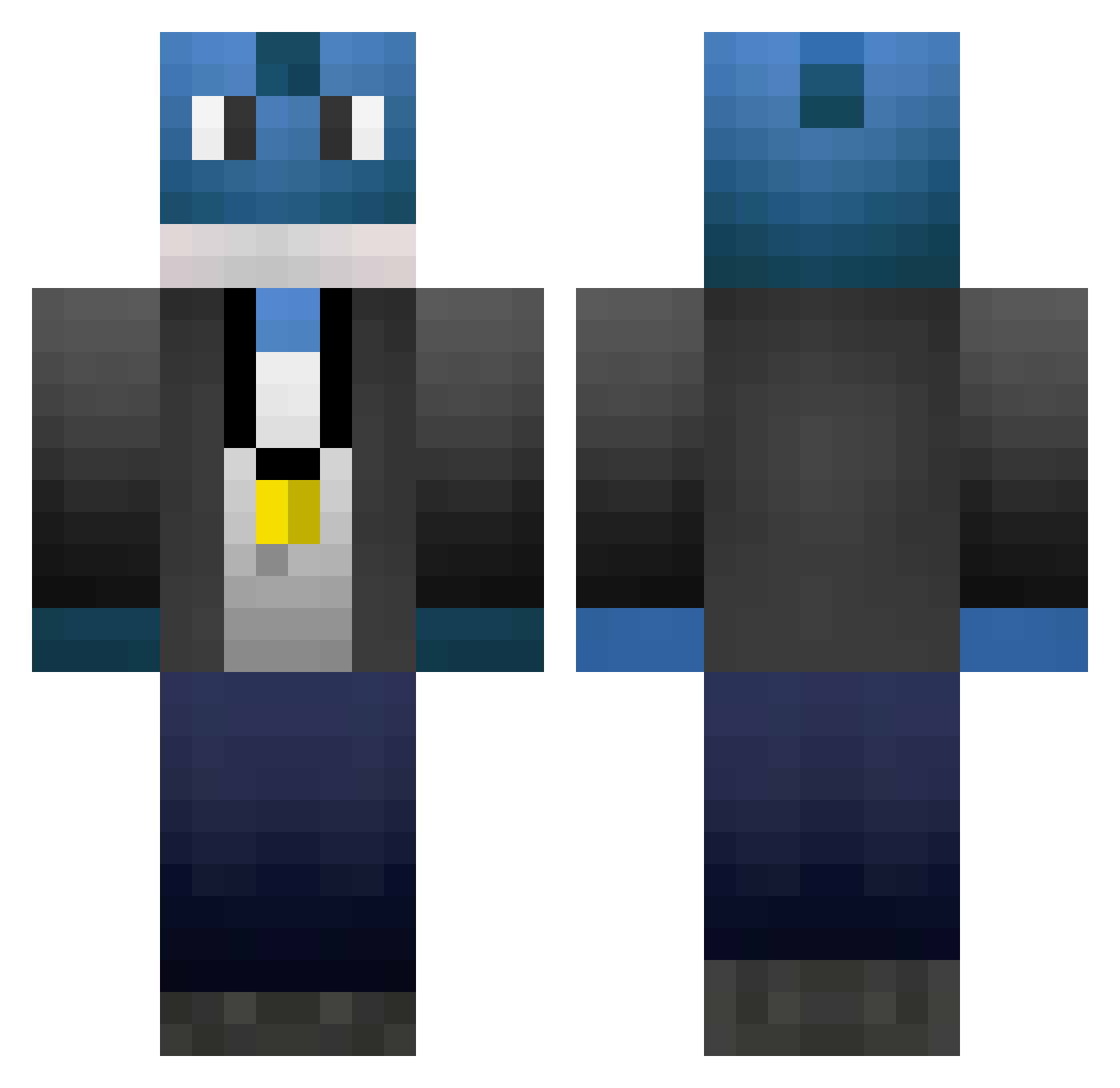 Tarpons Minecraft skin, front and back view