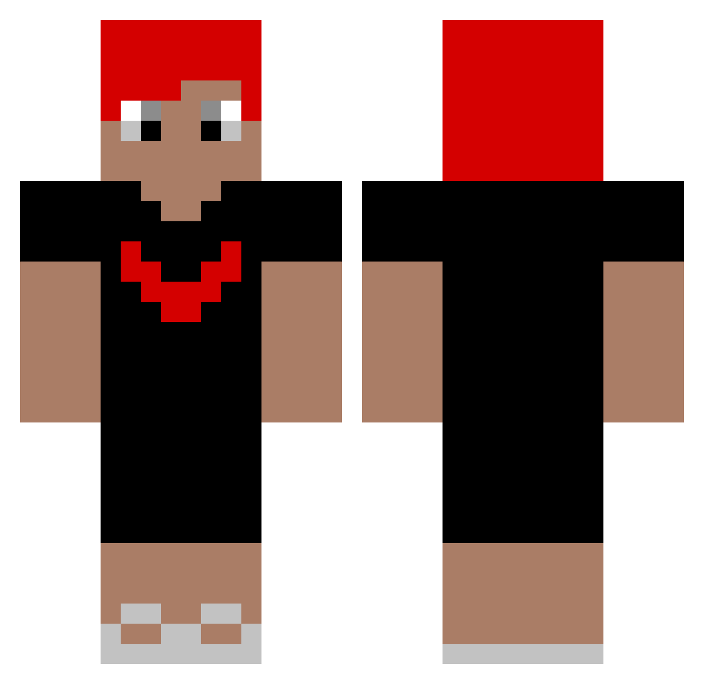 Ypuffs Minecraft skin, front and back view