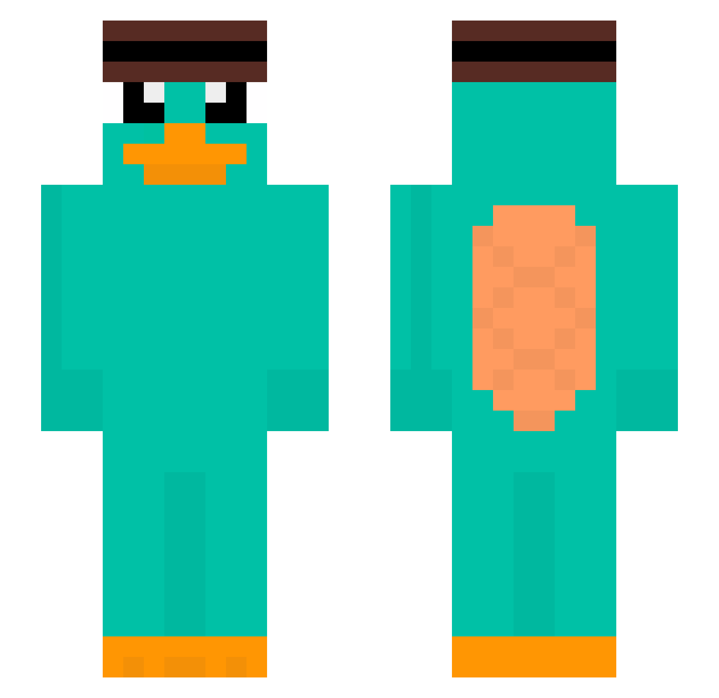 RealLucaz Minecraft skin, front and back view