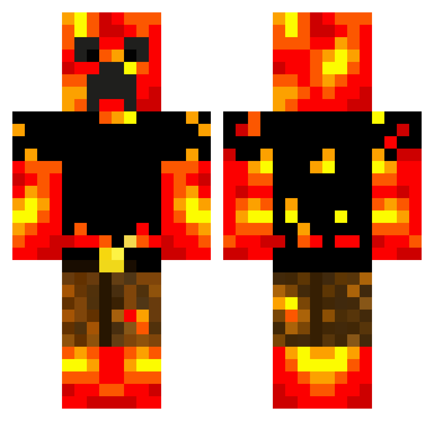 tronkid Minecraft skin, front and back view