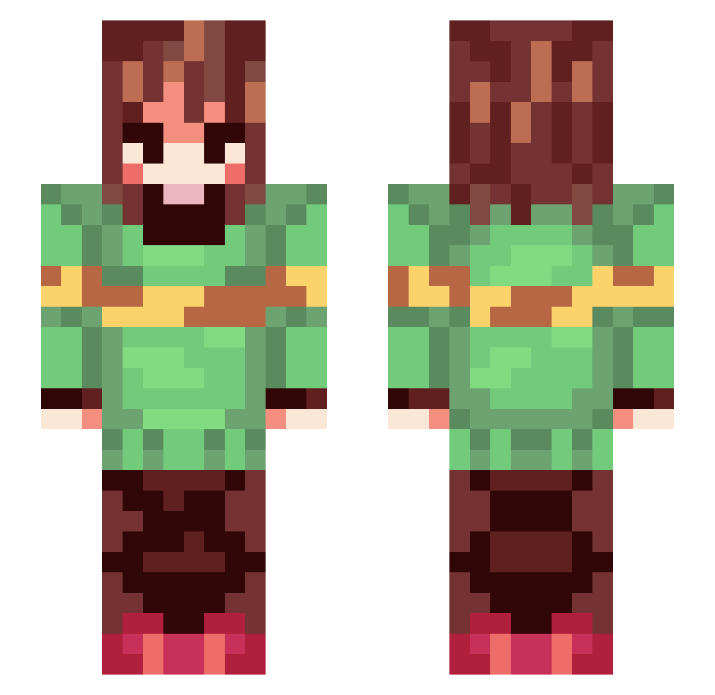 nakirayo Minecraft skin, front and back view