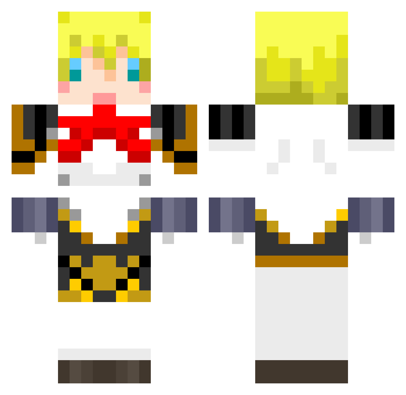 Sestet Minecraft skin, front and back view
