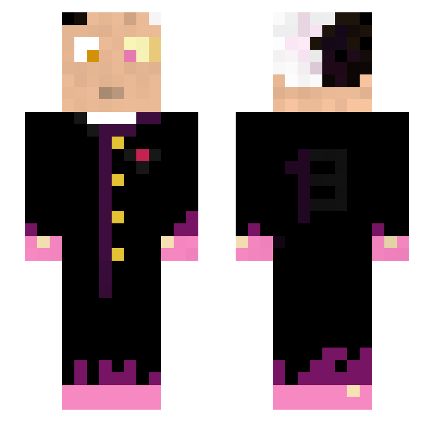 HoMarci Minecraft skin, front and back view