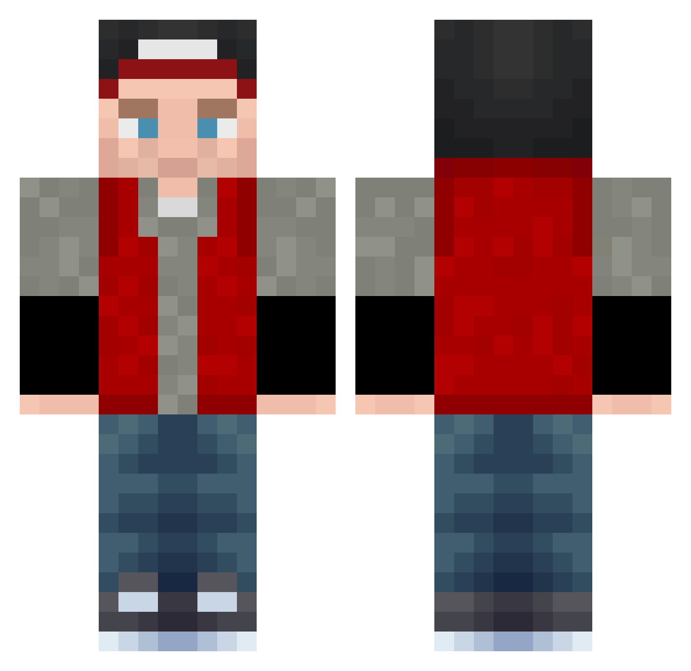treyjinx Minecraft skin, front and back view