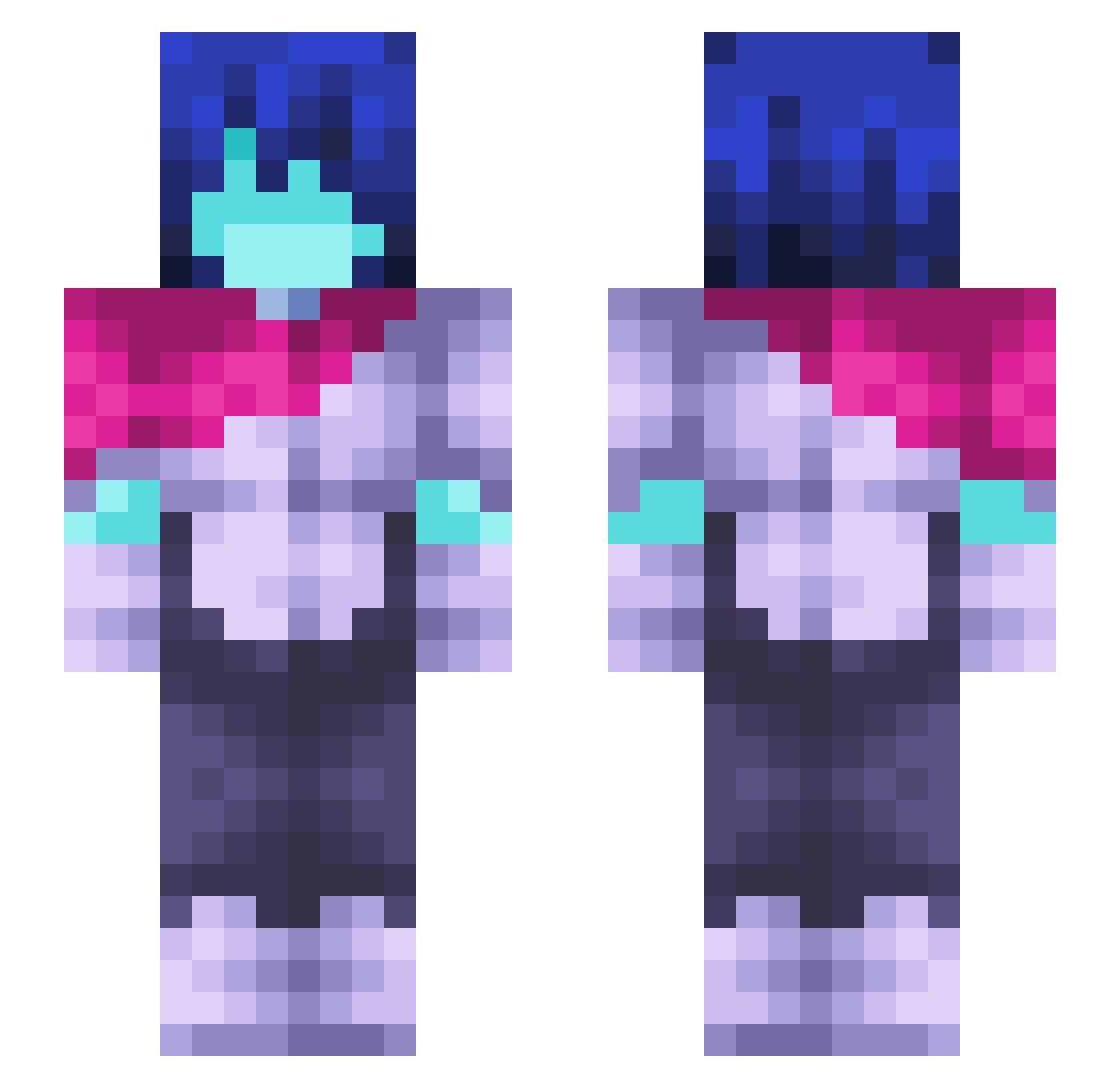 Egg2239 Minecraft skin, front and back view