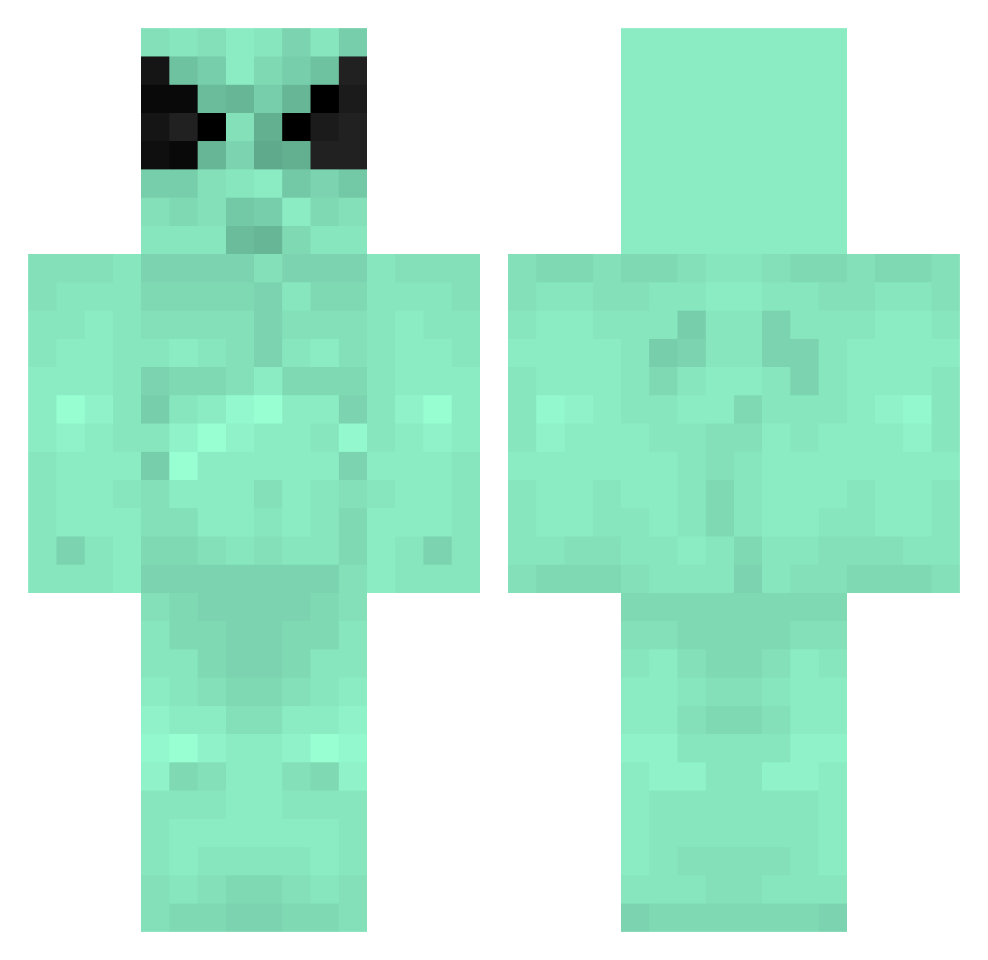 Yakkubian Minecraft skin, front and back view