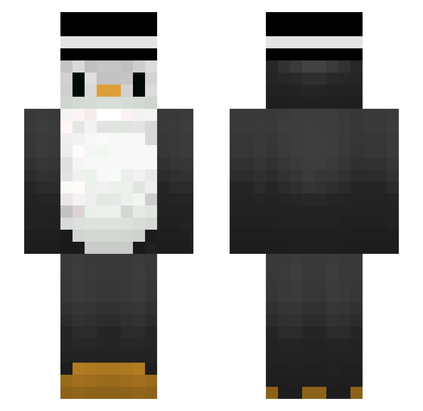 xZulli Minecraft skin, front and back view