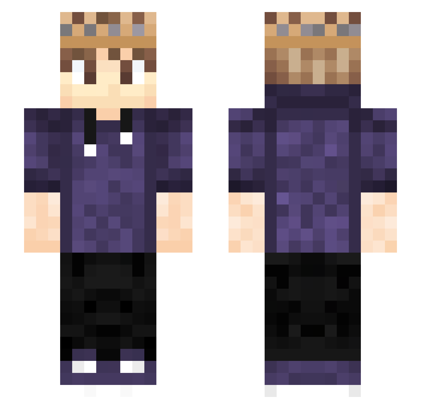 Ubbecito Minecraft skin, front and back view