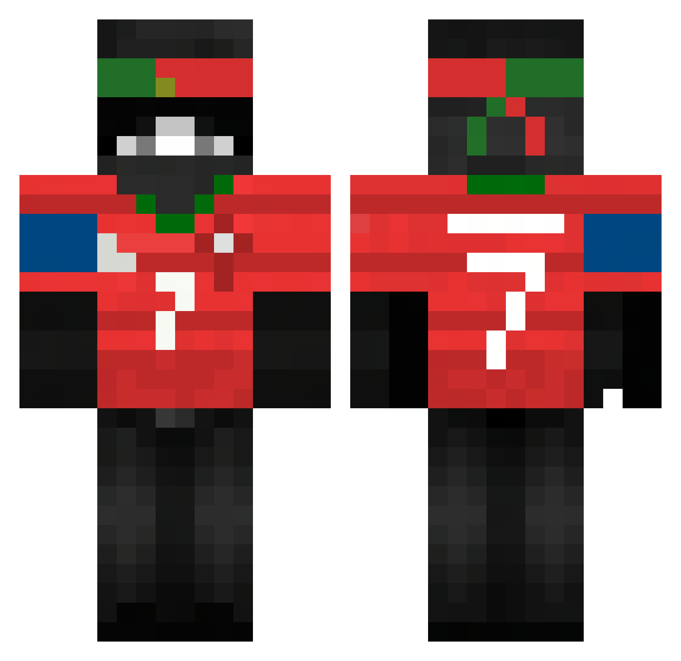 Nattzzz Minecraft skin, front and back view