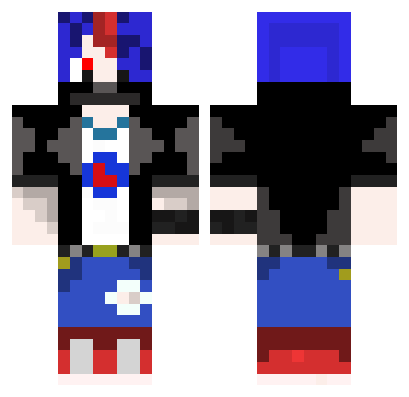TFShin Minecraft skin, front and back view