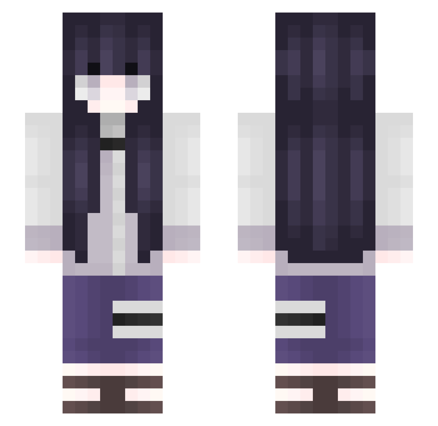 Bizel Minecraft skin, front and back view